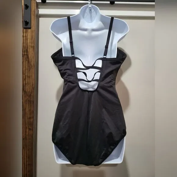 Miraclesuit Rock Solid Captivate One Piece Swimsuit NWOT size 14 Black - Picture 4 of 5